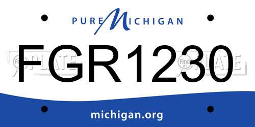 FGR1230 Michigan License Plate