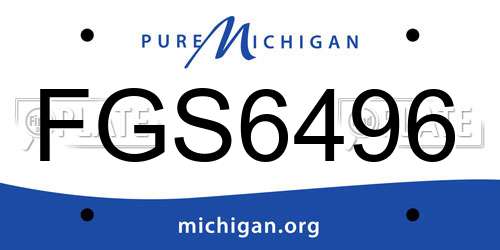 FGS6496 Michigan License Plate