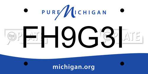FH9G3I Michigan License Plate