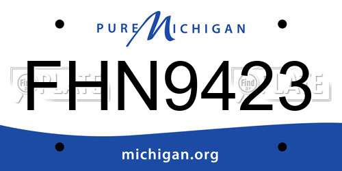 FHN9423 Michigan License Plate