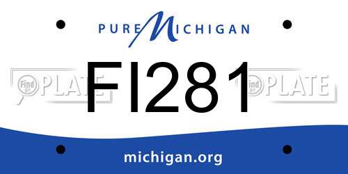 FI281 Michigan License Plate