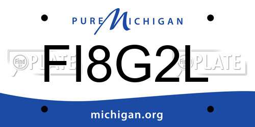 FI8G2L Michigan License Plate