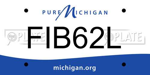FIB62L Michigan License Plate
