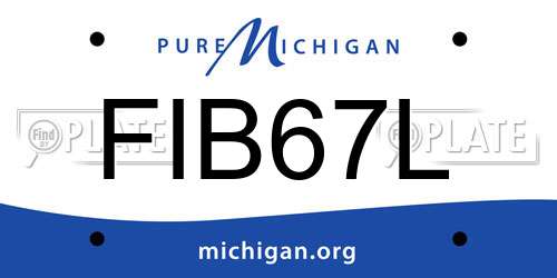 FIB67L Michigan License Plate