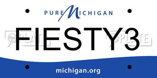 FIESTY3 Michigan License Plate