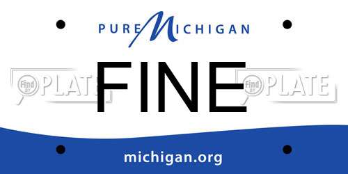 FINE Michigan License Plate