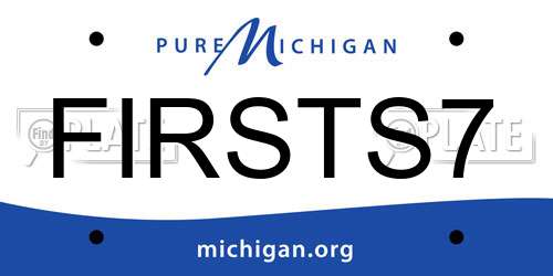 FIRSTS7 Michigan License Plate