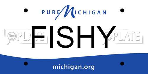 FISHY Michigan License Plate