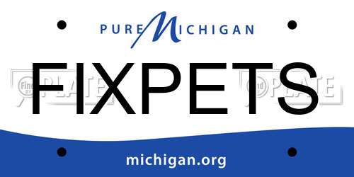 FIXPETS Michigan License Plate