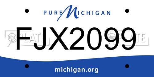 FJX2099 Michigan License Plate