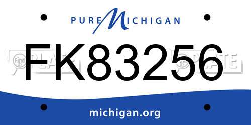 FK83256 Michigan License Plate