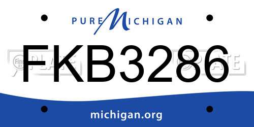 FKB3286 Michigan License Plate