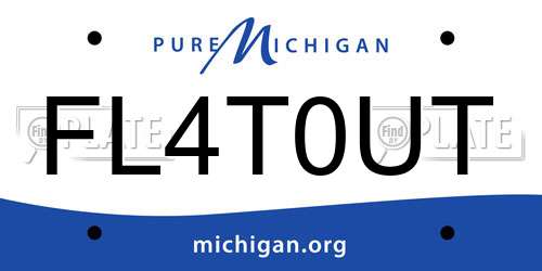 FL4T0UT Michigan License Plate