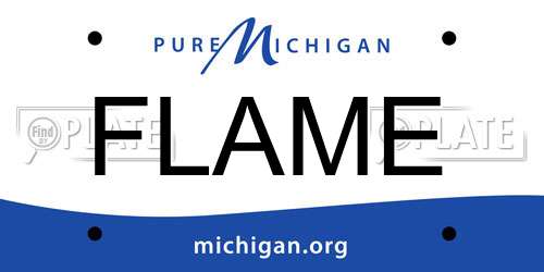 FLAME Michigan License Plate