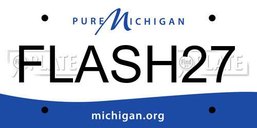 FLASH27 Michigan License Plate