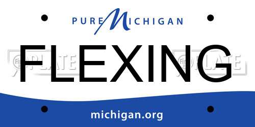 FLEXING Michigan License Plate