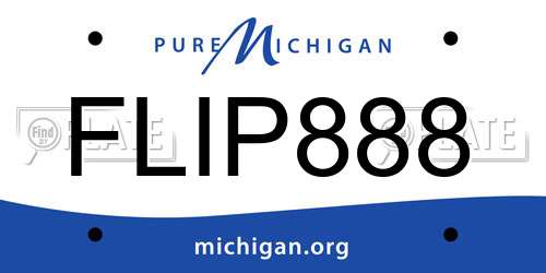 FLIP888 Michigan License Plate