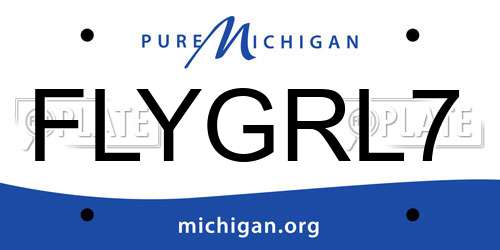 FLYGRL7 Michigan License Plate
