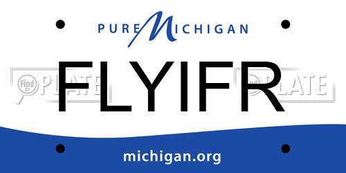 FLYIFR Michigan License Plate