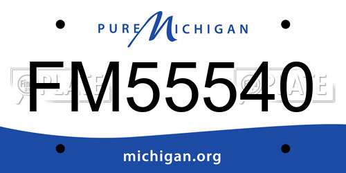 FM55540 Michigan License Plate