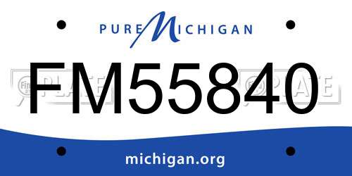FM55840 Michigan License Plate
