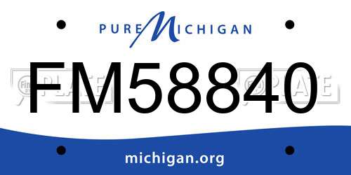 FM58840 Michigan License Plate