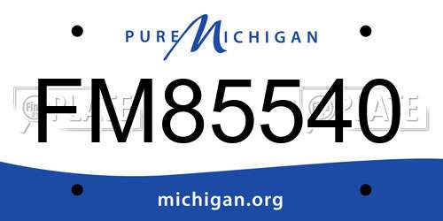 FM85540 Michigan License Plate