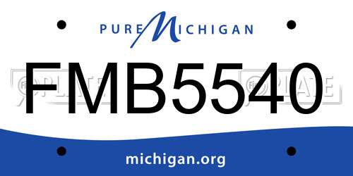 FMB5540 Michigan License Plate