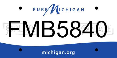 FMB5840 Michigan License Plate