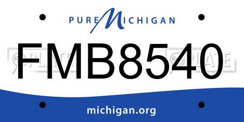 FMB8540 Michigan License Plate