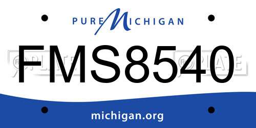 FMS8540 Michigan License Plate