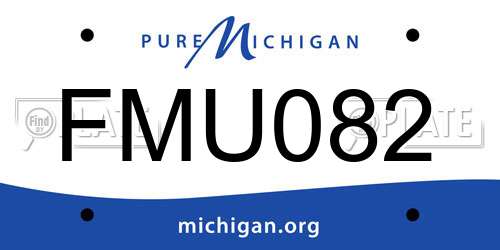 FMU082 Michigan License Plate