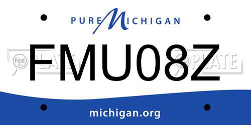 FMU08Z Michigan License Plate
