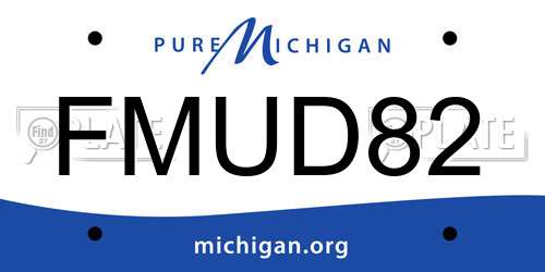 FMUD82 Michigan License Plate