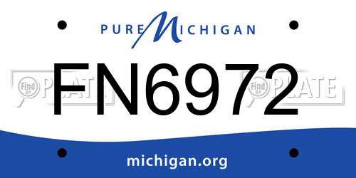FN6972 Michigan License Plate