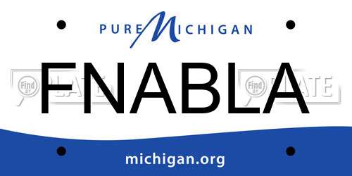 FNABLA Michigan License Plate