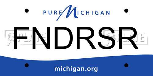 FNDRSR Michigan License Plate