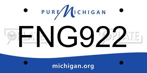FNG922 Michigan License Plate