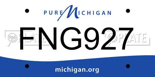 FNG927 Michigan License Plate