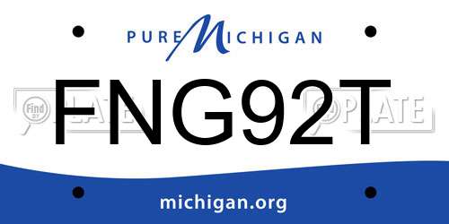 FNG92T Michigan License Plate