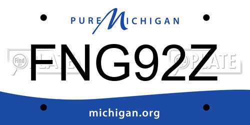 FNG92Z Michigan License Plate
