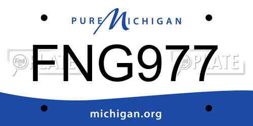FNG977 Michigan License Plate