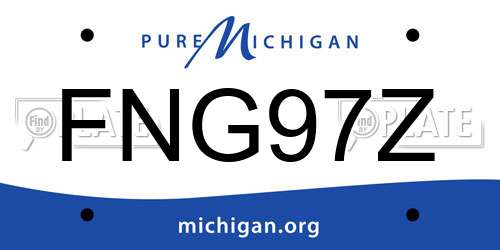 FNG97Z Michigan License Plate