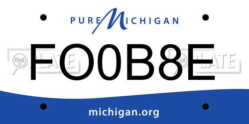 FO0B8E Michigan License Plate