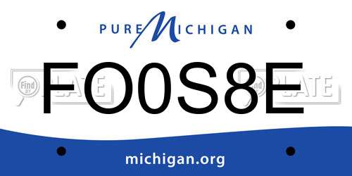 FO0S8E Michigan License Plate