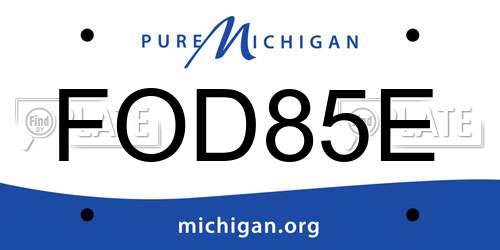 FOD85E Michigan License Plate