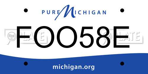 FOO58E Michigan License Plate