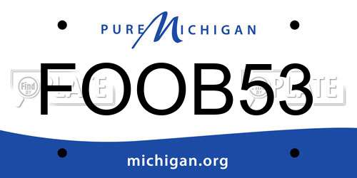 FOOB53 Michigan License Plate