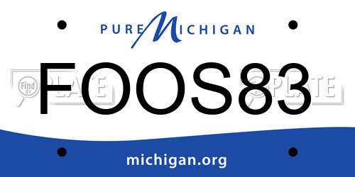 FOOS83 Michigan License Plate