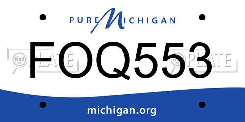 FOQ553 Michigan License Plate